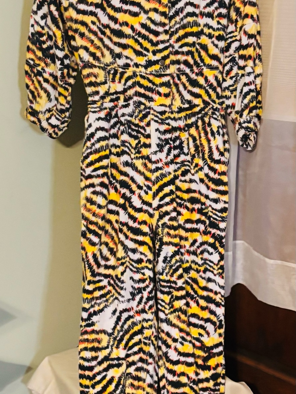 Rachel Comey Yellow & Black Zebra Print Jumpsuit/Rompet Size 6